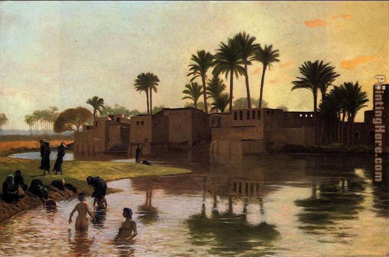 Jean-Leon Gerome Bathers by the Edge of a River